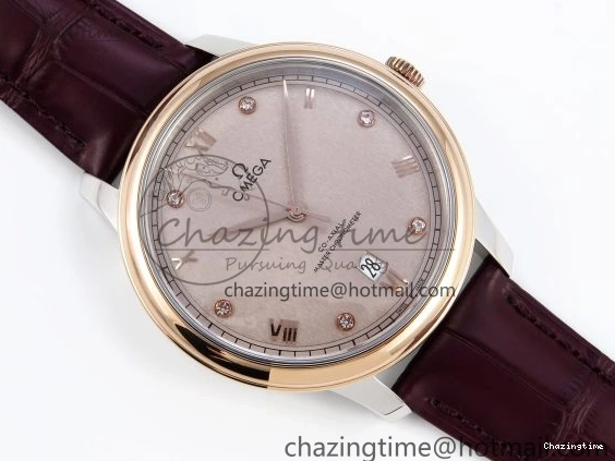 0223 Minimalist De Ville Power Reserve RG MKF 1:1 Best Edition RG Textured Dial on Brown Leather Strap A 7749
